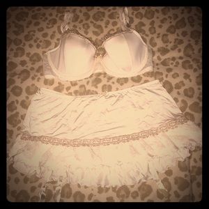 new ivory bridal lingerie set. Bra & garter skirt