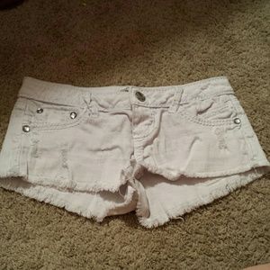 White Jean shorts