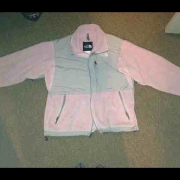 Pink and Grey North Face fleece jacket