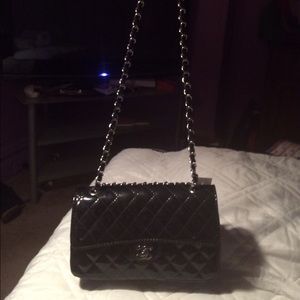 Black quilted bag