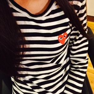 Comme Des Garçon PLAY striped top