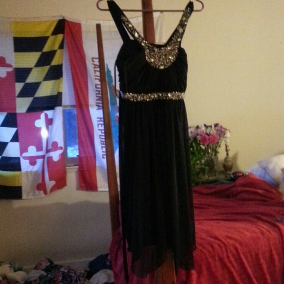 City Studio studded rhinestone evening gown