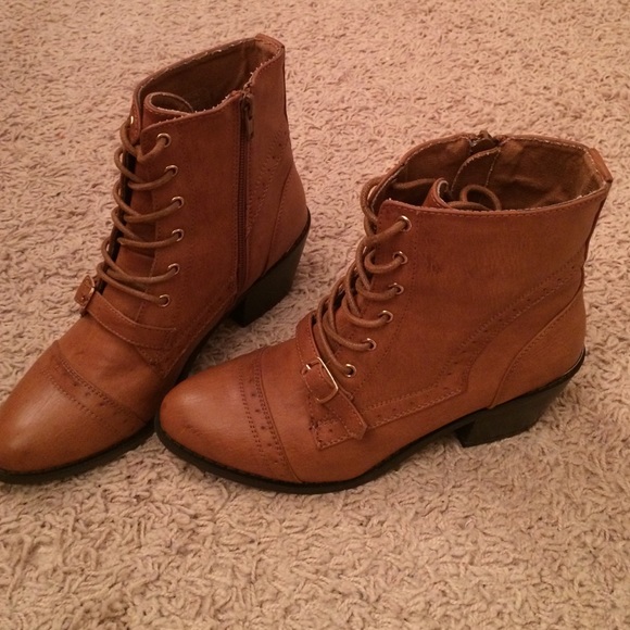 Cognac Brown Ankle Boots