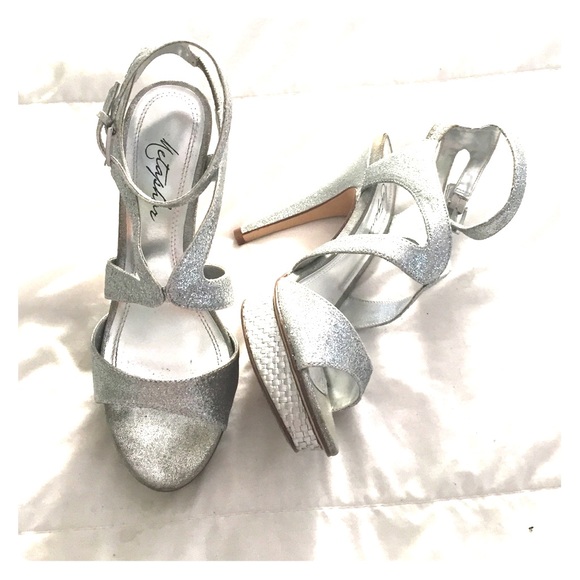 Gorgeous silver metallic heels