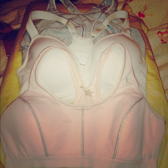 Three women's sports bras