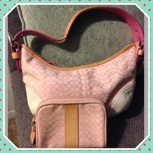 Coach pink small hobo and pouch 💕