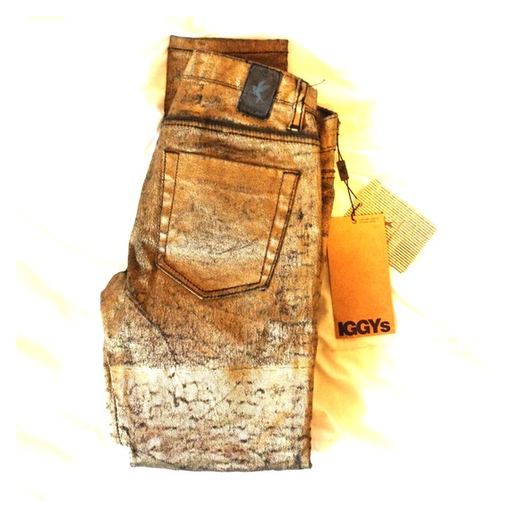 One Teaspoon Iggys in Coated Gold (Size 27)