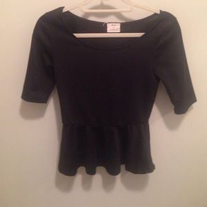 Black Peplum Top
