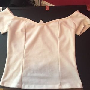White off the shoulder crop top