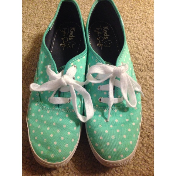 Taylor Swift Keds in mint and red