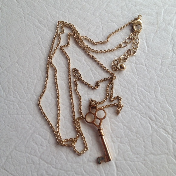 Gold key necklace