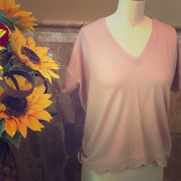 Pastel pink J. Crew merino knit