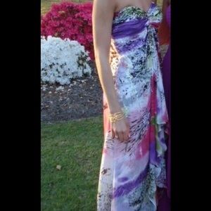 Jovani Multi Color Strapless Dress
