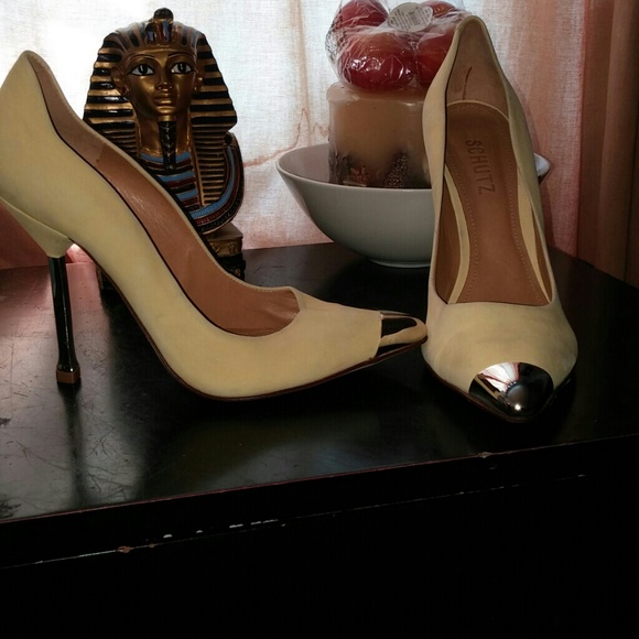 Yellow heels worn once