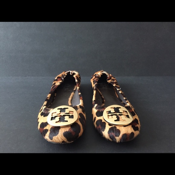Tory Burch Leopard Calf Hair Reva Flat 6.5