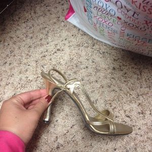 Gold strappy sandals