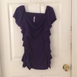 Purple ruffle blouse