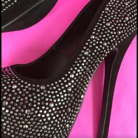 LAST ONE Rhinestone black pumps,Very sparkly. - Picture 2 of 4