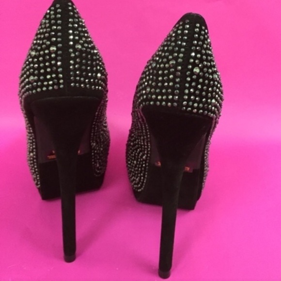 LAST ONE Rhinestone black pumps,Very sparkly. - Picture 3 of 4