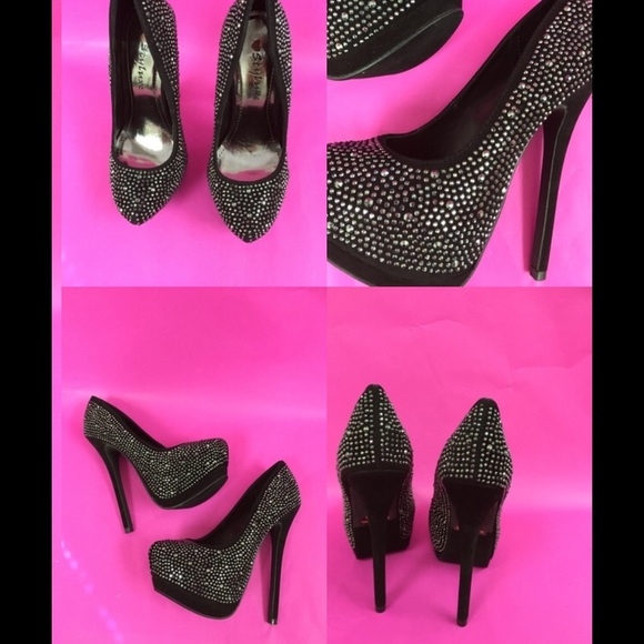 LAST ONE Rhinestone black pumps,Very sparkly. - Picture 4 of 4