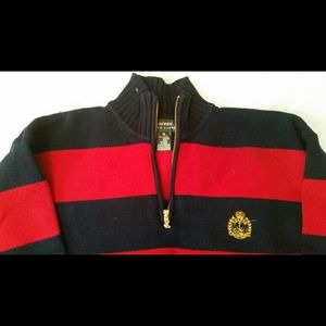 Men's navy blue and red sweater