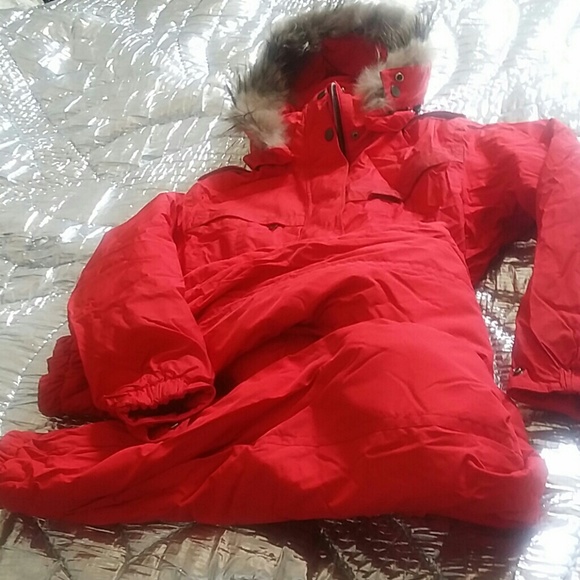 *HOLD *SAMAS RED HOODED SKI SUIT SIZE Small