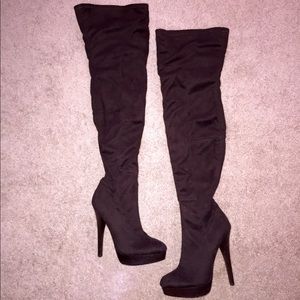 Chocolate Brown BeBe Thigh Boots
