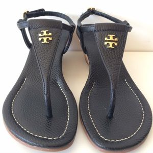 "New" Tory burch black wedge sandal designer