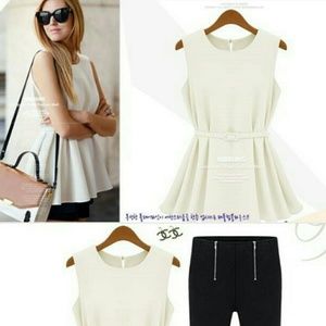 Sleeveless white tank