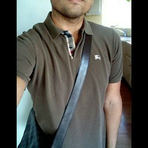 Burberry Brit Brown Polo Mens Shirt - Size: M