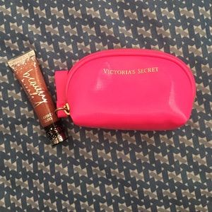 Victoria Secret makeup bag and lipgloss combo