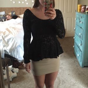 Black Lace Peplum dress