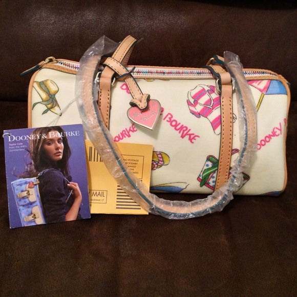 NEW DOONEY & BOURKE RARE "MIAMI" BARREL HANDBAG