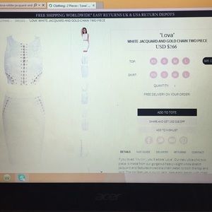 House of London CB white flora gold chain 2 piece