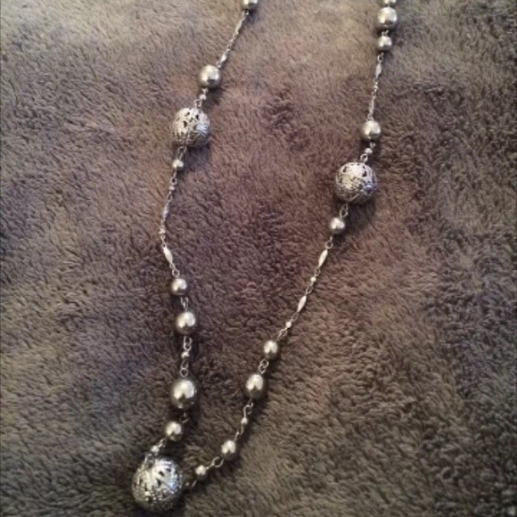 Long Ann Taylor LOFT silver necklace