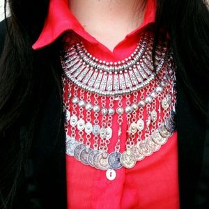 {flash sale} Silver coin long necklace