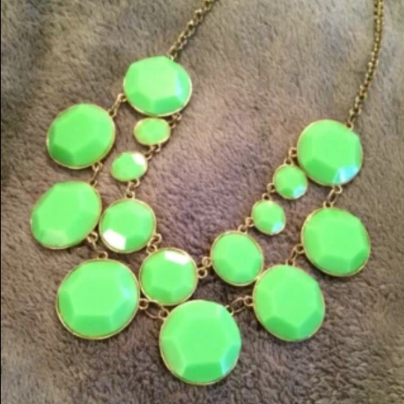 Neon bright green necklace