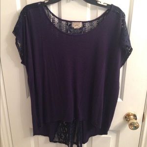 Dark blue shirt with lace back