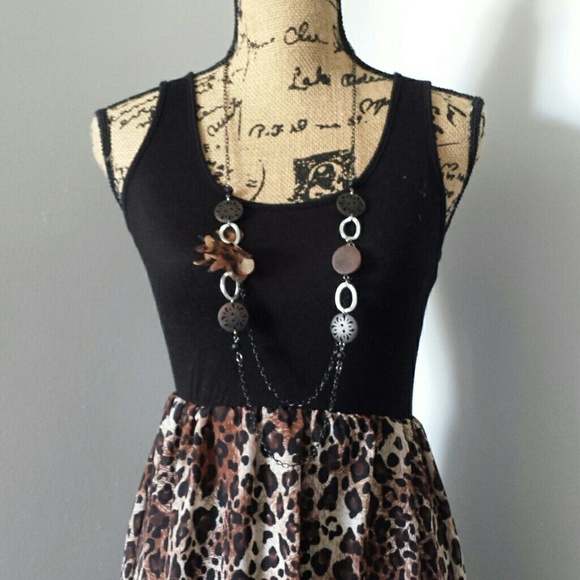 Adorable cheetah high low dress