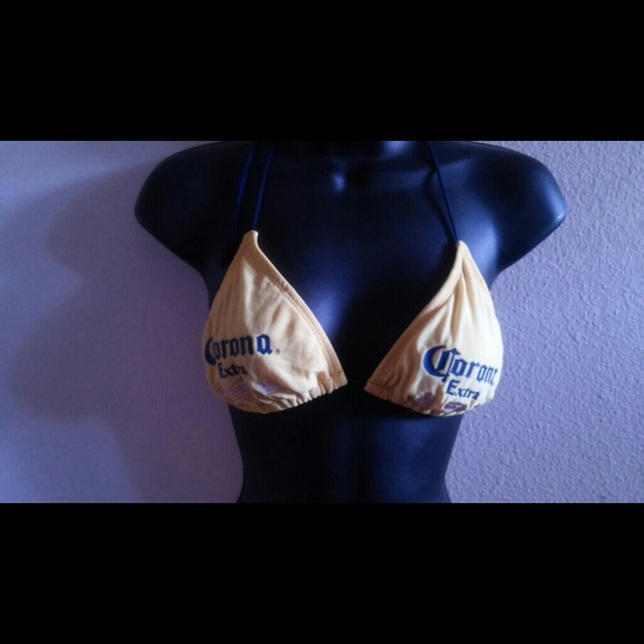 Extra Yellow Navy Blue Bikini Top