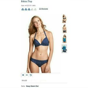 navy blue white polka dots bikini 15off for bundle