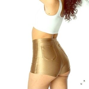 American Apparel Gold Disco Shorts
