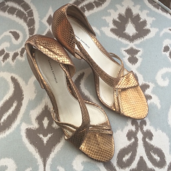 Rustic gold heeled sandals
