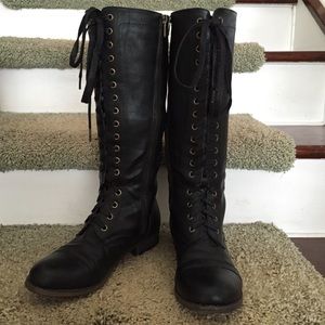 Rampage black lace up boots