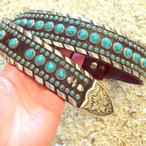 Black and turquoise kippy belt
