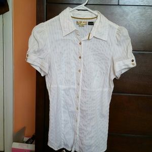 Guess white button down blouse