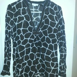 Charter club see thru animal print top