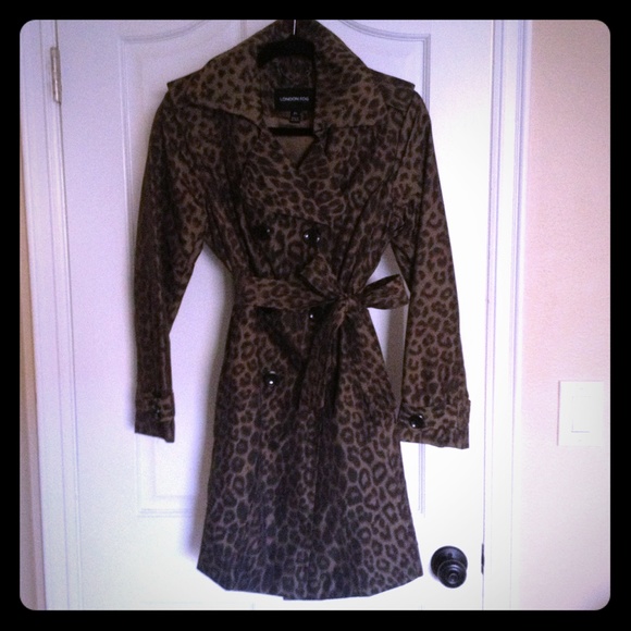 Leopard print trench/ rain coat