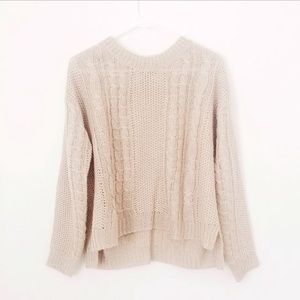 boxy cable knit sweater