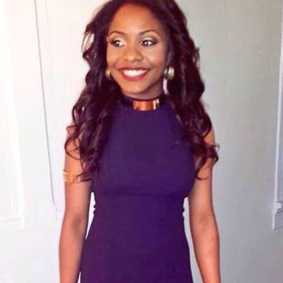 Deep Navy Blue Prom Dress - Picture 2 of 4